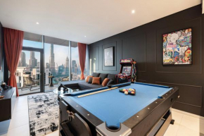 2BR Burj Khalifa view, table game & arcade- 26thFL